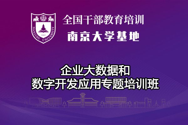南京大学企业大数据和数字开发应用专题培训班